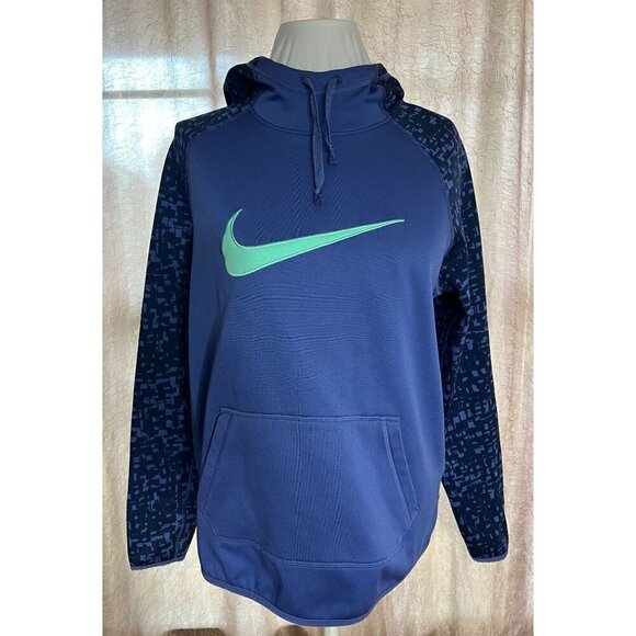 Nike Tops - Nike Women's Medium Pullover Hoodie Hooded Sweatshirt Purple Black Green Swoosh